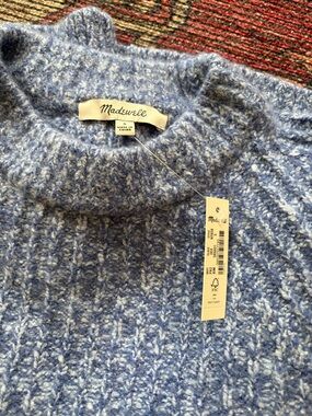 Madewell Blue Speckled Turtleneck Knit Sweater